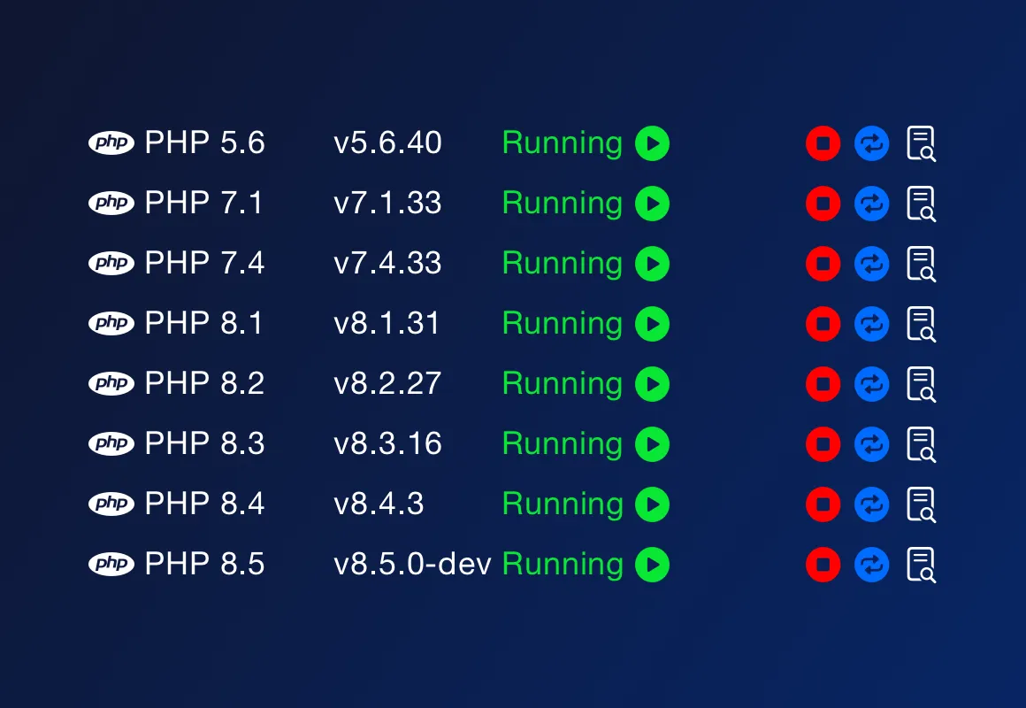 รัน PHP หลายเวอร์ชันพร้อมกัน ไม่มีชนกัน